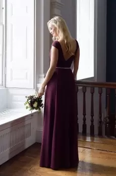 Maxi bridesmaid gown with sleeves
